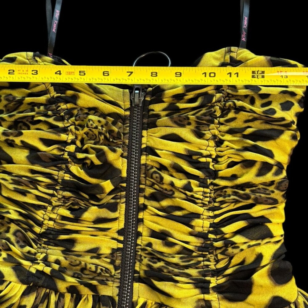Betsey Johnson Cupcake Dress, Lime Green Leopard, Unique, Size 10 (Large) - Picture 7 of 14